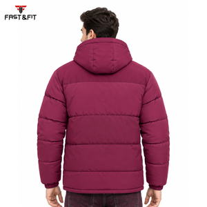 Doudoune d'hiver matelassée coupe-vent à col montant, épaisse, coupe classique, couleur unie, fermeture éclair, vêtement d'extérieur décontracté - Product Image 2