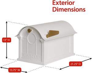 Manufacturer White Luxury Vertical Modern Post Letter <b>Mailbox</b> Vietnam Galvanized Stainless Steel Outdoor Decoration Secure Wall - Product Image 6