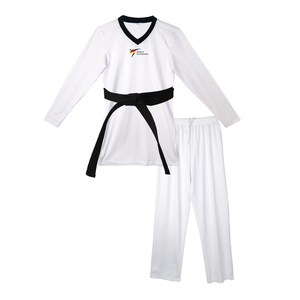 Uniforme de Taekwondo Personalizado, Uniforme de Artes Marciales de Algodón y Poliéster Premium, Dobok para Entrenamiento, para Adultos y Niños, Cinturón Blanco y Negro, Fabricante de Uniformes - Product Image 4