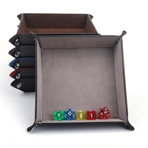 Plateau de rangement pliable personnalisé en cuir PU et velours pour <span class=keywords><strong>bijoux</strong></span> et dés, avec logo sur mesure - Product Image 1