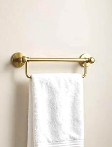 Porte-serviettes mural en laiton de luxe avec extrémités en forme de coquille, décoration moderne pour la maison, porte-serviettes durable, accessoires de salle de bain - Product Image 4