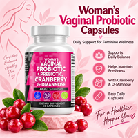 Capsules de Probiotiques pour Femmes Marque Blanche Canneberge D-Mannose Prébiotique Équilibre de la Flore Vaginale Supplément OEM ODM 60 Capsules