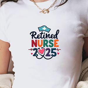 <b>Retired</b> Nurse 2025 women's fashion short <b>t</b>-<b>shirt</b> - Product Image 2