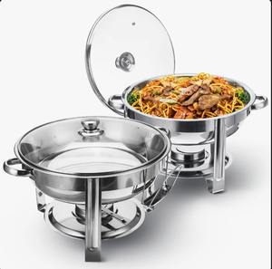 Ensemble de 4 réchauds en acier inoxydable de 6 litres avec couvercle en verre au meilleur prix - Product Image 5