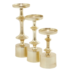 Ensemble de 2 porte-bougies en fer poli doré pour la décoration, pour les anniversaires, pour les mariages, pour la table à manger - Product Image 6