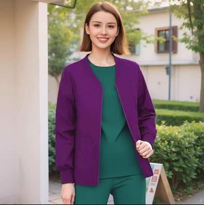 Chaquetas de Enfermería de Manga Larga para Hospital, Uniformes de Poliéster Unisex sin Costuras - Product Image 5