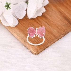 Anillo Hecho a Mano de Plata Sólida 925 para Mujer, Plata de Ley 925 con Turmalina Natural Tallada, Estilo Boho - Product Image 5