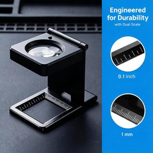 Loupe pliante en métal OEM personnalisée 6X, lentille de 30 mm, lumière LED et UV avec échelle à double système et batterie rechargeable - Product Image 6