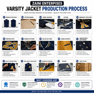 Chaqueta Varsity ZAINI de 400 GSM, Mezcla de Lana, Resistente al Viento, Color Azul Marino, Mangas en Contraste, Logotipo Bordado en Chenilla Personalizado, Cuello Alto - Product Image 4
