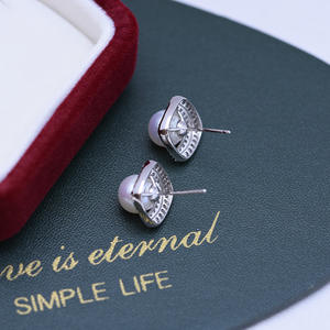 Pendientes de Perlas de Agua Dulce de 6-7 mm con Tachuelas de Plata S925 de Zhuji, Luz Intensa, Simples, con Defectos, Venta al por Mayor, Suministro Transfronterizo en Vivo - Product Image 3