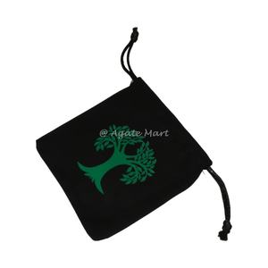 Bolsa de algodón Árbol de la vida negra hecha a mano para manualidades tela Diseño Artesanal - Product Image 1