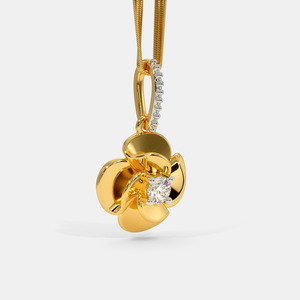Collar con Colgante de Diamante Cultivado en Laboratorio con Diseño Floral en Oro Amarillo - Product Image 3