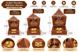 <b>Bakhoor</b> Burner Wood Arabic Mini for Incense <b>Oud</b> - Product Image 2