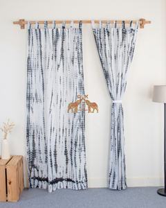 ผ้าม่านพิมพ์ลายผ้าฝ้ายทำมือแบบดั้งเดิม ลายไทได ลายพิมพ์บล็อกอินเดีย สำหรับห้องนั่งเล่น ชุดผ้าตกแต่งบ้าน - Product Image 2