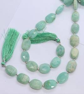 ลูกปัดอะเมโซไนต์ทรงรีเหลี่ยมเพชรพลอยธรรมชาติ AAA ขนาด 12x16 มม. ลูกปัดพลอยอะเมโซไนต์ 8 นิ้ว สำหรับทำเครื่องประดับ ขายส่ง - Product Image 1