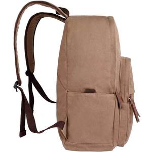 Classic Vintage Canvas <b>Backpack</b> Heavy Duty Travel Daypack with Leather Accents for College School Commute and Daily Use - Product Image 3