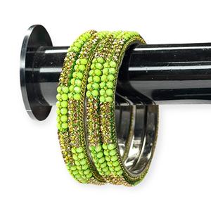 Brazaletes de Perlas Verdes con Baño de Oro, Estilo Indio, Elegantes para Novias, Bodas y Fiestas, Precio al por Mayor Premium - Product Image 1