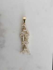 Colgante Unisex Único de Plata de Ley 925 Chapado en Oro con Moissanita, Letra de Rapero, Nombre Personalizado, Clásico, Certificado, Alta Calidad - Product Image 3