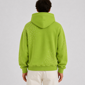 Anti Wrinkle Men <b>Rhinestone</b> <b>Hoodies</b> Breathable Casual Wear Latest Design <b>Rhinestone</b> <b>Hoodies</b> With Custom Logo/Color - Product Image 2