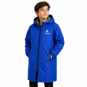 Custom Kids Waterproof Swim Parka Jacket with Hood Windproof Fleece Lined Long Changing Robe <b>Coat</b> for Swimming, Surfing & <b>Beach</b> - Product Image 1