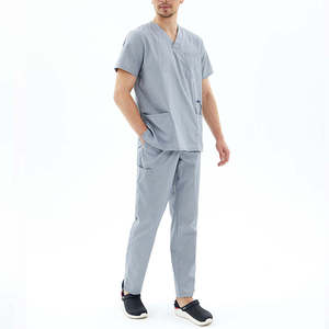 Blouse médicale unisexe verte en coton tissé à col en V avec détection d'aiguilles WARPRO INDUSTRY – Uniforme hospitalier - Product Image 4