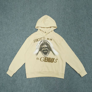 Sweat-shirt à capuche vert pour homme, coupe ample, en coton, décontracté, avec poche, imprimé œil sur le devant, pour l'automne - Product Image 2