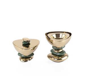 Ensemble brûleur d'encens moderne en métal gris avec plateau en acier inoxydable, pince à charbon, couvercle, pot à bakhoor, encensoir à oud – Idéal pour cadeau et décoration intérieure - Product Image 2