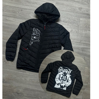 Blousons d'hiver matelassés imperméables et respirants pour hommes, en tricot noir, grande taille, avec fermeture éclair, style bomber SDL