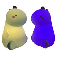 Veilleuse LED en silicone en forme de dinosaure super mignonne, 6 couleurs, tactile, port de charge USB, lumières décoratives