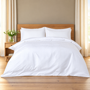 Parure de lit d'hôtel 4 pièces, 300TC, 100% coton, tissu de haute qualité, taie d'oreiller, housse de couette, drap-housse élastique - Product Image 2