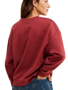 Sweat-shirt graphique pour femme, col rond, couleur bordeaux, manches régulières, en molleton, avec logos personnalisés - Product Image 2