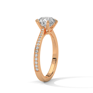 แหวนเพชรทรงกลมหกแฉก เพชรเลี้ยงในห้องปฏิบัติการ ประดับเพชรแบบ Pave Band ทองคำ แหวนหมั้นสำหรับผู้หญิง ของขวัญแต่งงาน - Product Image 2