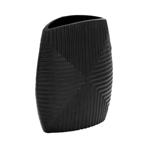 Vase de table moderne en métal noir Amber Form, 10x8x3 pouces, design minimaliste fait main, décoration - Product Image 2