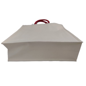<b>Plain</b> <b>Large</b> Capacity Custom Top Zip Closure Waterproof Laminated <b>Canvas</b> Beach Tote Bag With red Handle Shopping Promotion Gift - Product Image 4