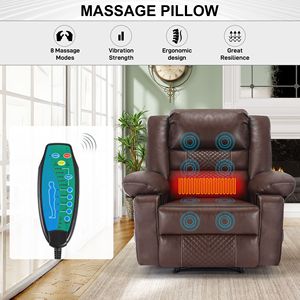 Breathable Leather Manual <b>Recliner</b> Chair for Living Room Massage Sofa with Comfortable Reclining Features - Product Image 4