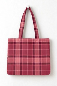 Light Brown Reusable Cotton Fabric Tote <b>Bag</b> with Geometric Pattern <b>Extra</b> <b>Large</b> Size Long Handle for Grocery & <b>Gift</b> Use - Product Image 4