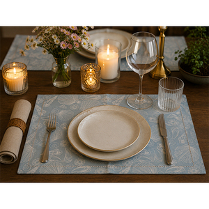 Sets de table imprimés en coton et lin de luxe |   Napperons de table lavables pour la maison et la cuisine - Product Image 5