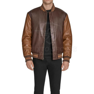 Custom Made <b>High</b> Quality <b>Leather</b> Letterman Jacket <b>Top</b> Price Letterman <b>Leather</b> Jacket For Online Sale Winter Made In Pakistan - Product Image 2