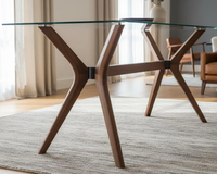 Table à manger extensible et pliable de style nordique en bois, transformable pour une utilisation à domicile dans les petits espaces, de forme carrée