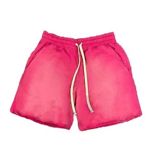 Safari Style Solid <b>Pattern</b> Canvas Fabric Eco-Friendly Drawstring Sweat <b>Shorts</b> Breathable Acid Wash Finish <b>Men</b> - Product Image 3
