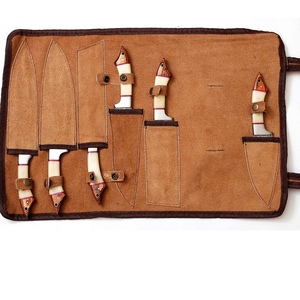 Ensemble de couteaux de chef en acier Damas de qualité supérieure avec étui en cuir, outils de cuisine professionnels, ensemble cadeau pour la maison et la restauration - Product Image 5