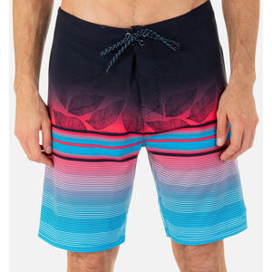 Shorts de bain rayés pour hommes à séchage rapide avec cordon de serrage, taille mi-haute, en polyester, style décontracté - Product Image 3