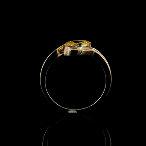 Elegante anillo de diamante cultivado en laboratorio con corte pera, banda de oro amarillo macizo de 14k con pulido brillante, anillo de compromiso de 1 quilate, regalo de joyería fina. - Product Image 4