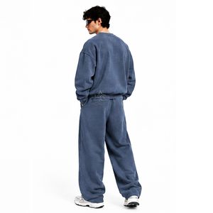 Chándal Azul Sostenible Estampado de Alta Calidad para Hombre, con Cierre Completo, Cuello Alto, Corte Holgado, Ropa Casual con Bolsillos Laterales y Logotipo Personalizado - Product Image 4