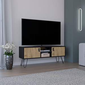 Toka due porte TV Rack con Media Center e gambe forcina funzionale TV Stand - Product Image 1