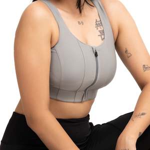 สำหรับบราสีเทาแบบกลับด้านได้ ประดับด้วยลูกปัด พิมพ์ลายตาข่าย รองรับทรงสูง สำหรับโยคะ - Product Image 5