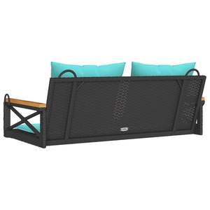 ม้านั่งชิงช้าสำหรับลานบ้านสีดำและสีน้ำเงิน - Product Image 6