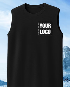 Men's Yellow Sleeveless Tank Top O-Neck Solid Color Casual Breathable Printed Quick Dry Knitted Polyester/Cotton 120g Athletic - Product Image 3