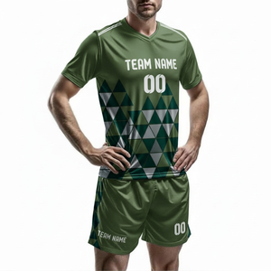 Maquette gratuite de maillot de foot imprimé par sublimation, logo personnalisé, respirant, anti-transpiration, ensemble uniforme de foot pour équipe universitaire - Product Image 1