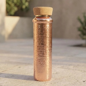 Termo de cobre con diseño de palmera y caballito de mar, estilo bohemio, portátil, para viajes - Product Image 3